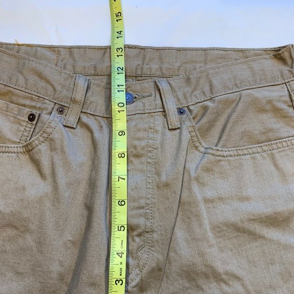 Levi's 505 Jeans Mens 34x34 Regular Fit Straight Leg Khaki Cotton White Tab - Picture 12 of 12
